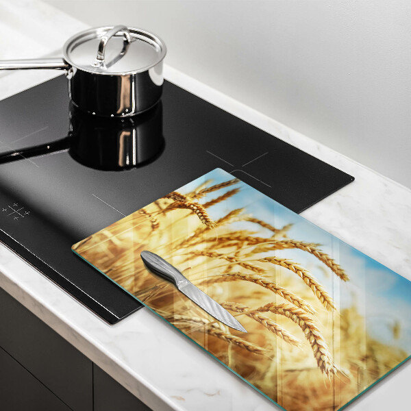 Glas Herdabdeckplatte Getreideähren auf dem Feld