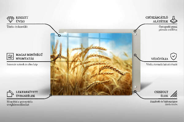 Glas Herdabdeckplatte Getreideähren auf dem Feld