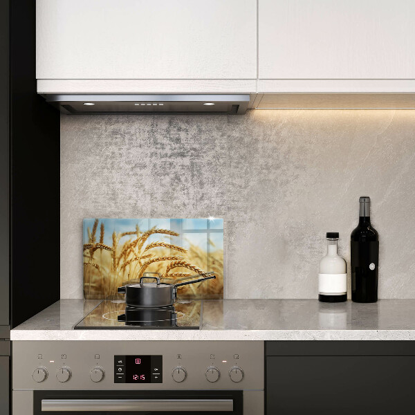 Glas Herdabdeckplatte Getreideähren auf dem Feld