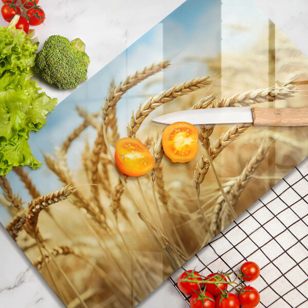 Glas Herdabdeckplatte Getreideähren auf dem Feld