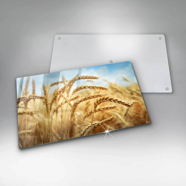 Glas Herdabdeckplatte Getreideähren auf dem Feld