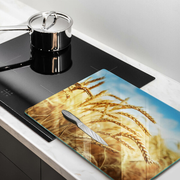 Glas Herdabdeckplatte Getreideähren auf dem Feld
