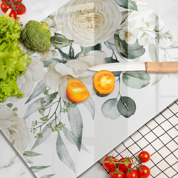 Glas Herdabdeckplatte Aquarellblumen