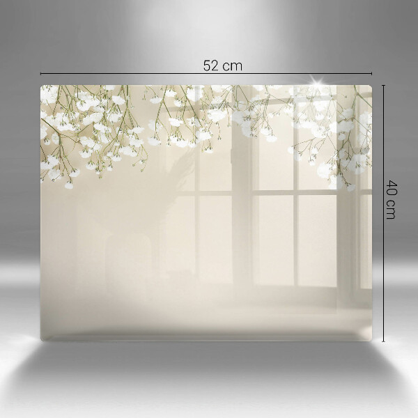 Glas Herdabdeckplatte Gips-Boho-Blumen