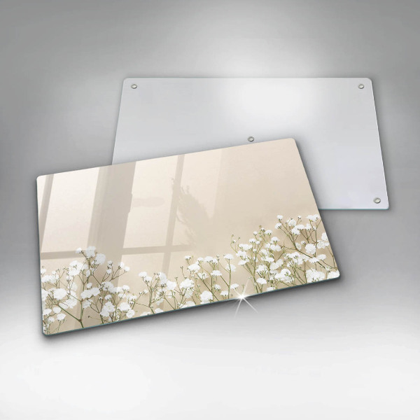 Glas Herdabdeckplatte Gips-Boho-Blumen