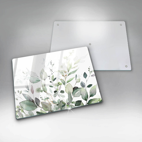 Glas Herdabdeckplatte Aquarellpflanzen