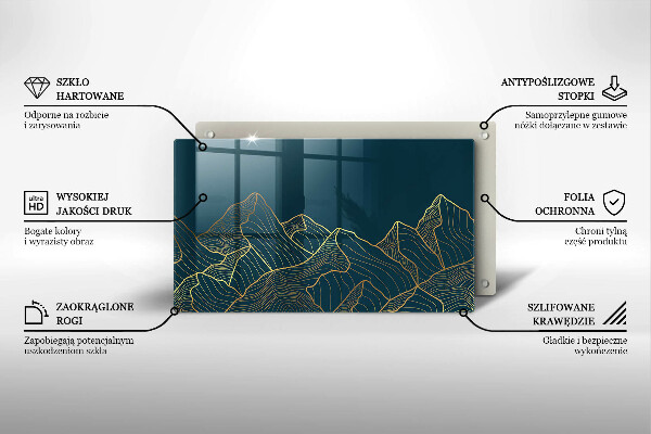 Glas Herdabdeckplatte Abstrakte Berge