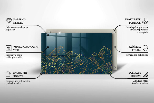 Glas Herdabdeckplatte Abstrakte Berge