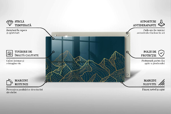 Glas Herdabdeckplatte Abstrakte Berge