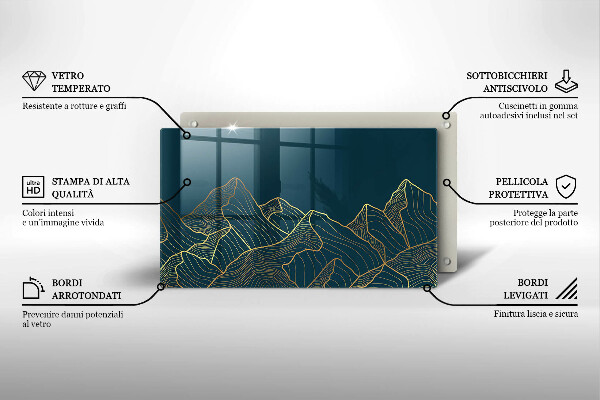 Glas Herdabdeckplatte Abstrakte Berge