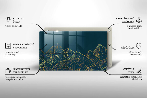 Glas Herdabdeckplatte Abstrakte Berge