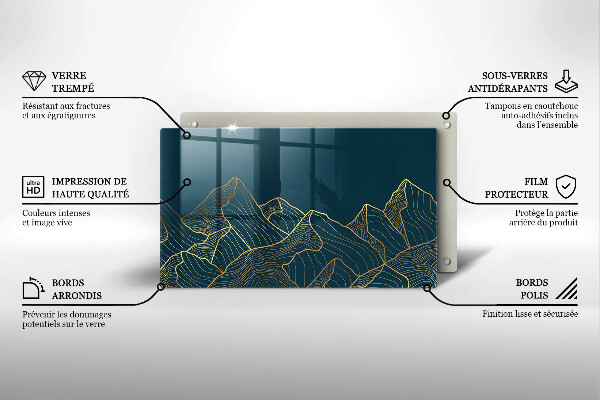 Glas Herdabdeckplatte Abstrakte Berge
