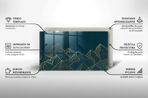 Glas Herdabdeckplatte Abstrakte Berge