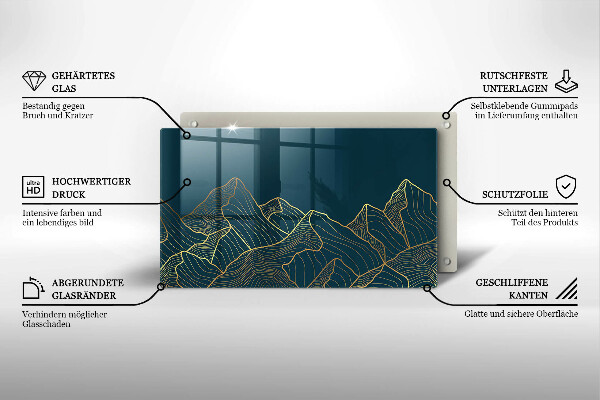 Glas Herdabdeckplatte Abstrakte Berge