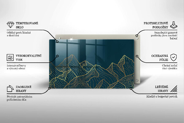 Glas Herdabdeckplatte Abstrakte Berge