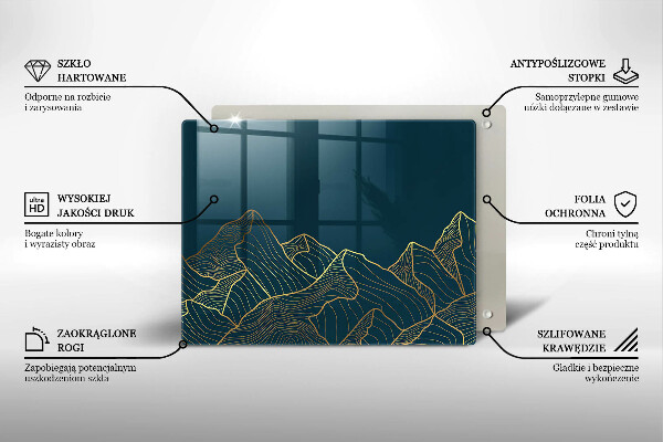 Glas Herdabdeckplatte Abstrakte Berge
