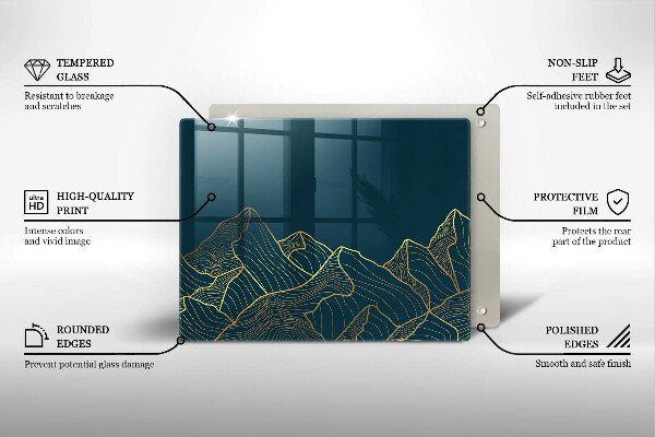 Glas Herdabdeckplatte Abstrakte Berge