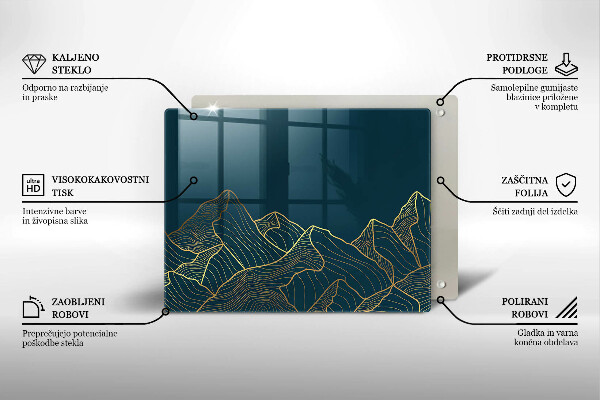 Glas Herdabdeckplatte Abstrakte Berge