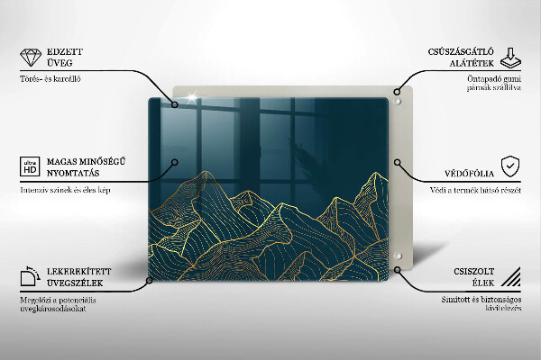 Glas Herdabdeckplatte Abstrakte Berge