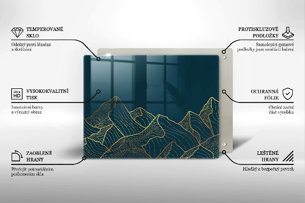 Glas Herdabdeckplatte Abstrakte Berge