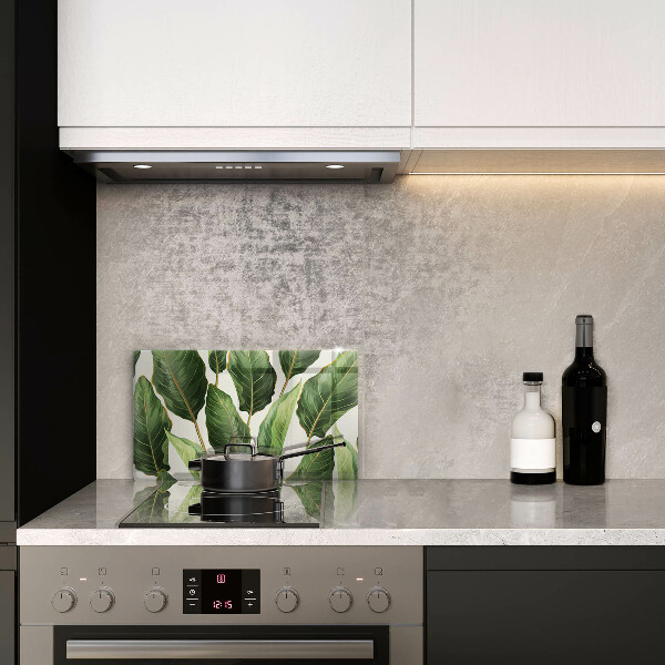 Glas Herdabdeckplatte Bananenblätter