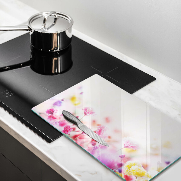 Glas Herdabdeckplatte Blumenwiese