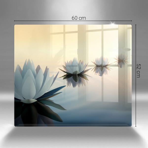 Glas Herdabdeckplatte Lilienblüten auf dem Wasser