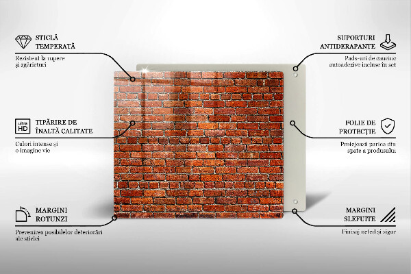 Glas Herdabdeckplatte Wand aus Backsteinmauer