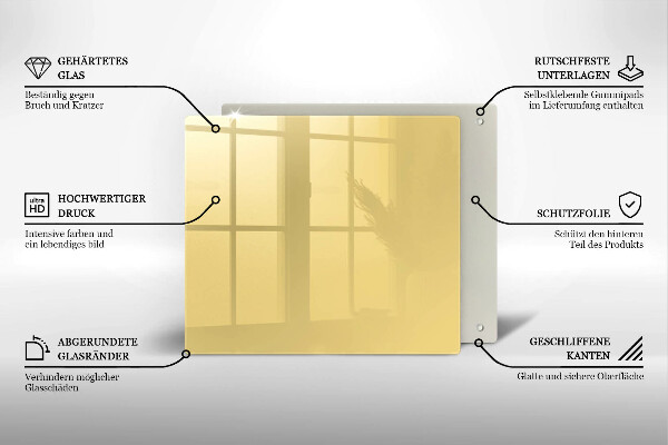 Glas Ceranfeldabdeckung Gelb