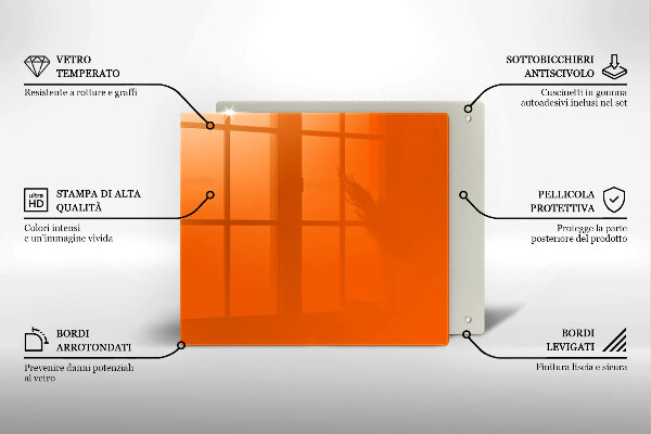 Glas Ceranfeldabdeckung orange Farbe