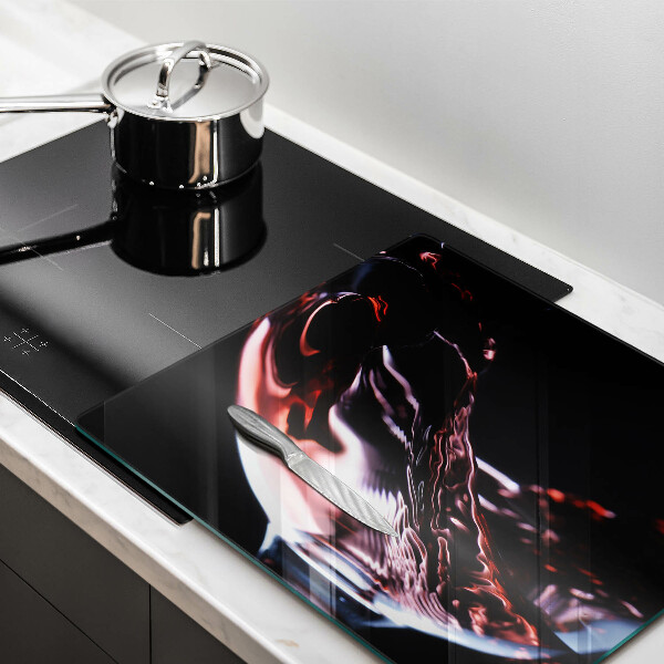 Glas Herdabdeckplatte Ein Glas Rotwein