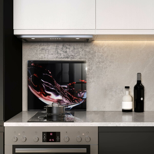 Glas Herdabdeckplatte Ein Glas Rotwein