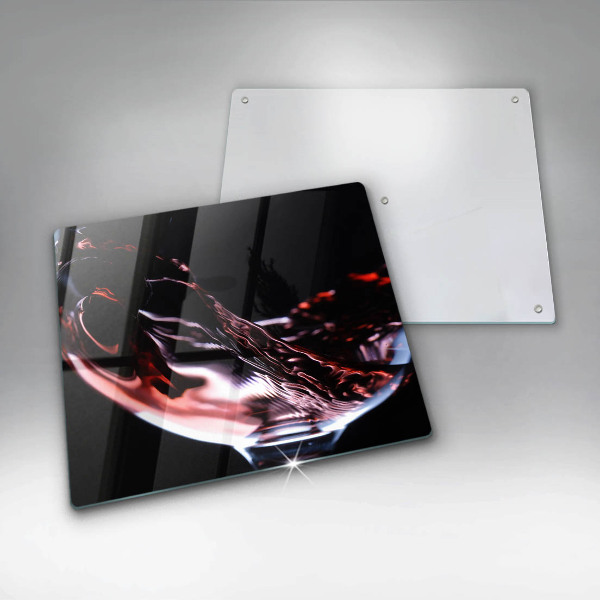 Glas Herdabdeckplatte Ein Glas Rotwein