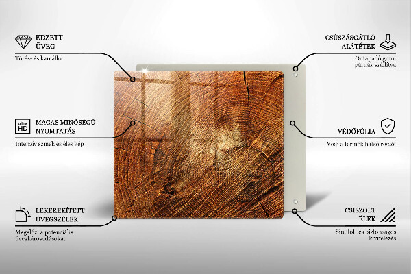 Glas Herdabdeckplatte Holzmaserung des Baumes