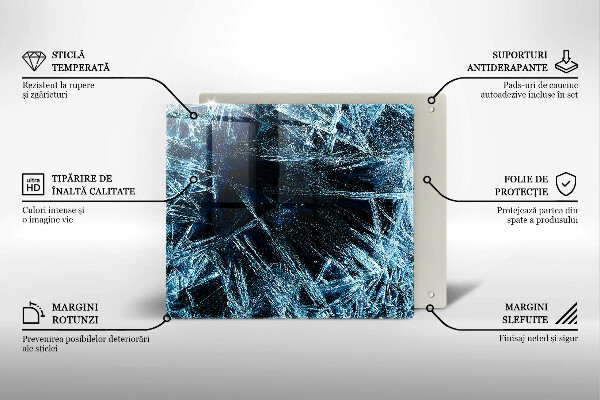 Glas Herdabdeckplatte Struktur aus scharfem Eis