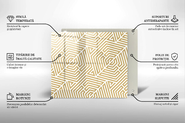 Glas Herdabdeckplatte Geometrische Linien