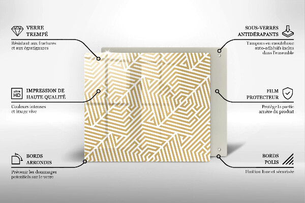 Glas Herdabdeckplatte Geometrische Linien