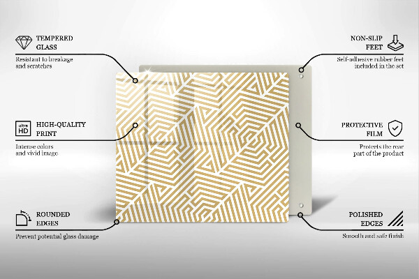 Glas Herdabdeckplatte Geometrische Linien