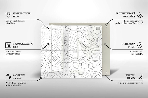 Glas Herdabdeckplatte Abstrakte Formen