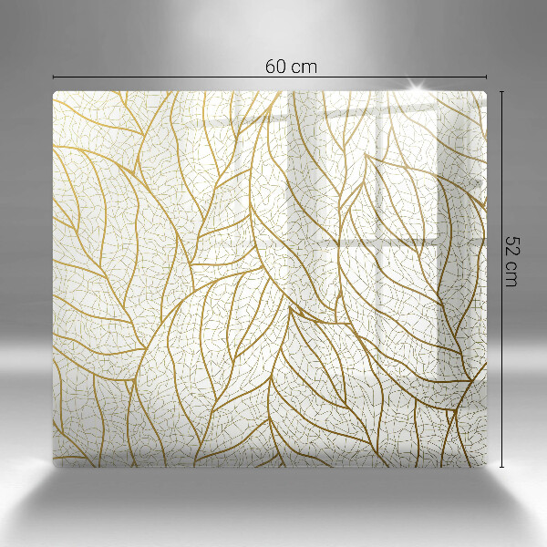Glas Herdabdeckplatte Line-Art-Blättermuster
