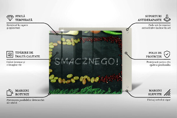 Glas Herdabdeckplatte Aufschrift Guten Appetit!