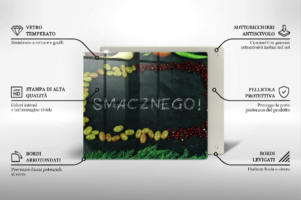 Glas Herdabdeckplatte Aufschrift Guten Appetit!