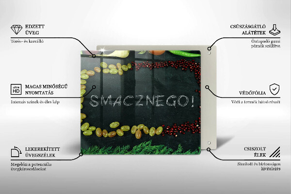Glas Herdabdeckplatte Aufschrift Guten Appetit!