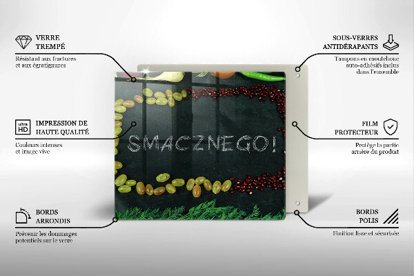 Glas Herdabdeckplatte Aufschrift Guten Appetit!