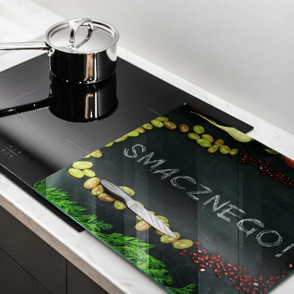 Glas Herdabdeckplatte Aufschrift Guten Appetit!