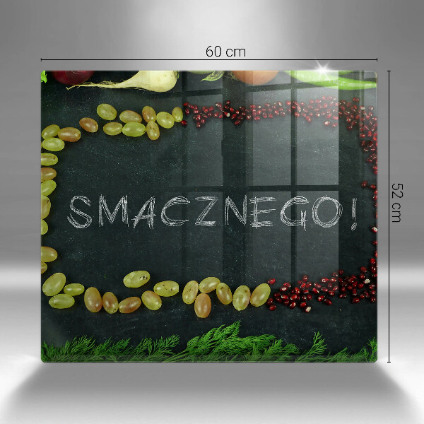 Glas Herdabdeckplatte Aufschrift Guten Appetit!