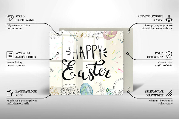 Glas Herdabdeckplatte Happy Easter