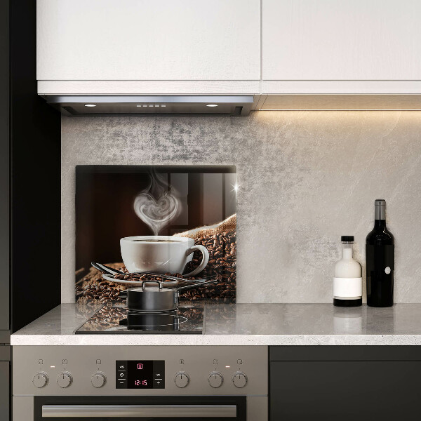 Glas Ceranfeldabdeckung Kaffee und eine Tasse