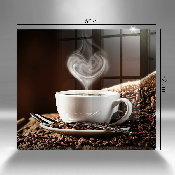 Glas Ceranfeldabdeckung Kaffee und eine Tasse