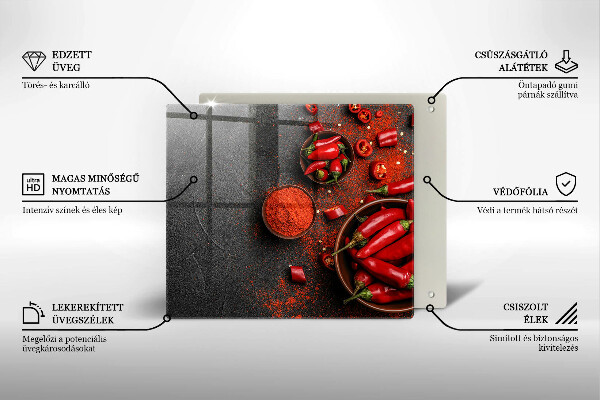 Glas Ceranfeldabdeckung Rote Chilischoten
